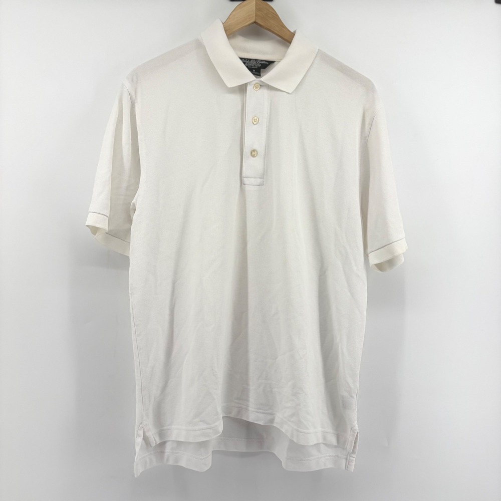 Brooks Brothers Country Club ProSport Mens White Pique Polo Shirt Medium M